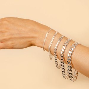 set de esclavas de plata y oro