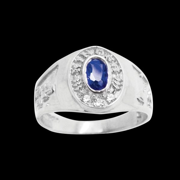 anillo escudo azul