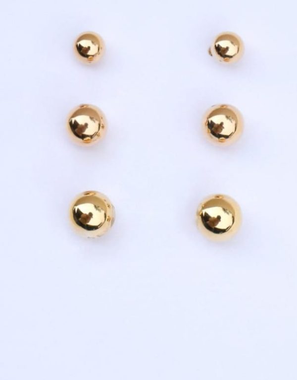 set de aretes de oro redondos