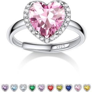anillo corazón rosa