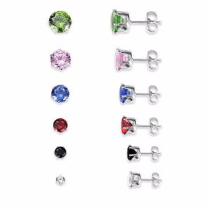 Juego pack de aretes de piedras multicolor